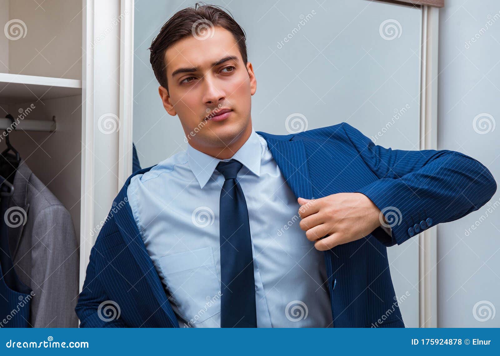 Businessman Dressing Up for Work Stock Photo Image of formal, button