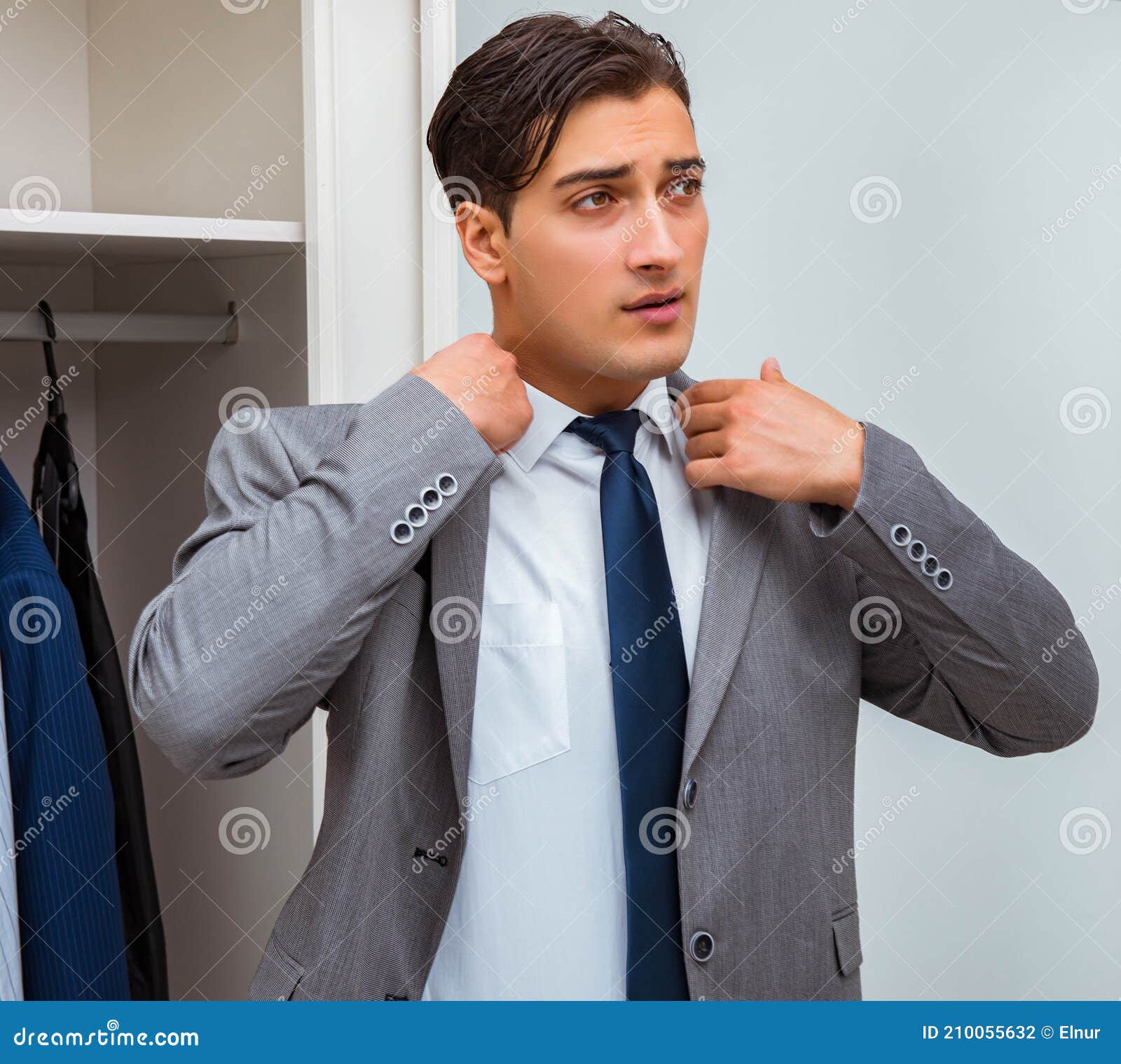 Businessman Dressing Up for Work Stock Photo Image of fashionable
