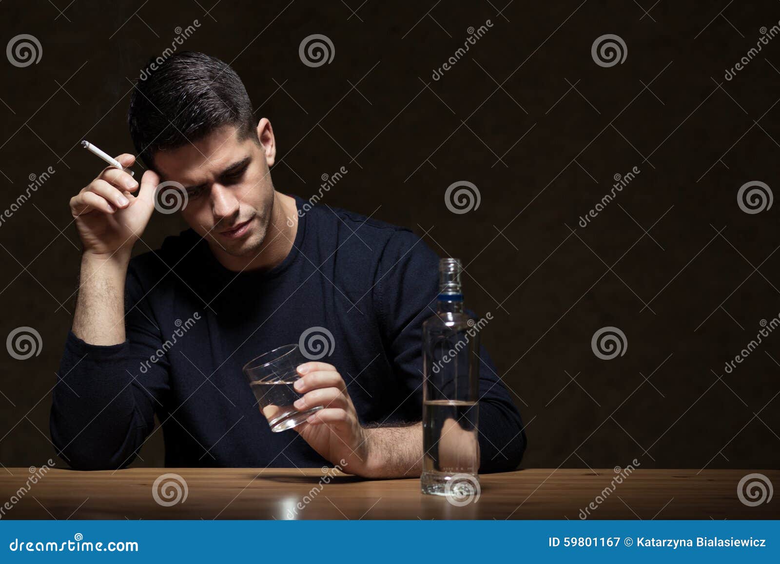 Businessman Drinking Alcohol after Work Stock Image Image of smoke