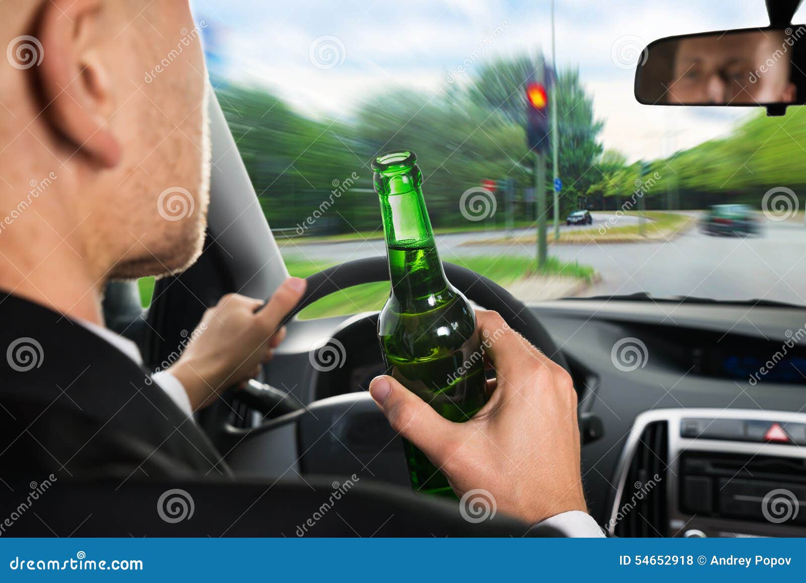 Businessman Drinking Beer while Driving Car Stock Photo Image of