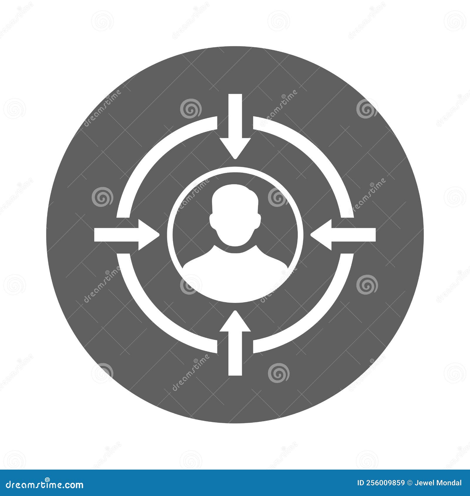 Businessman, employee, target icon. Gray vector graphics. Businessman, employee, target icon. Well organized simple vector. Use for commercial purposes, web, printing, or any type of design projects