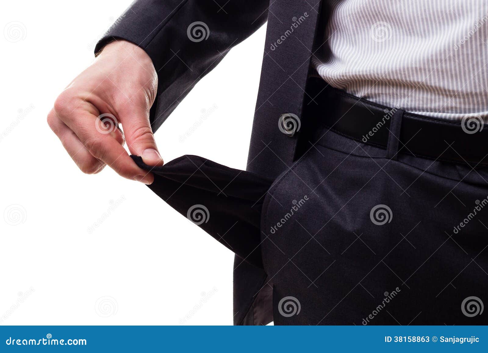 Businessman empty pocket stock image. Image of hand, depression 38158863