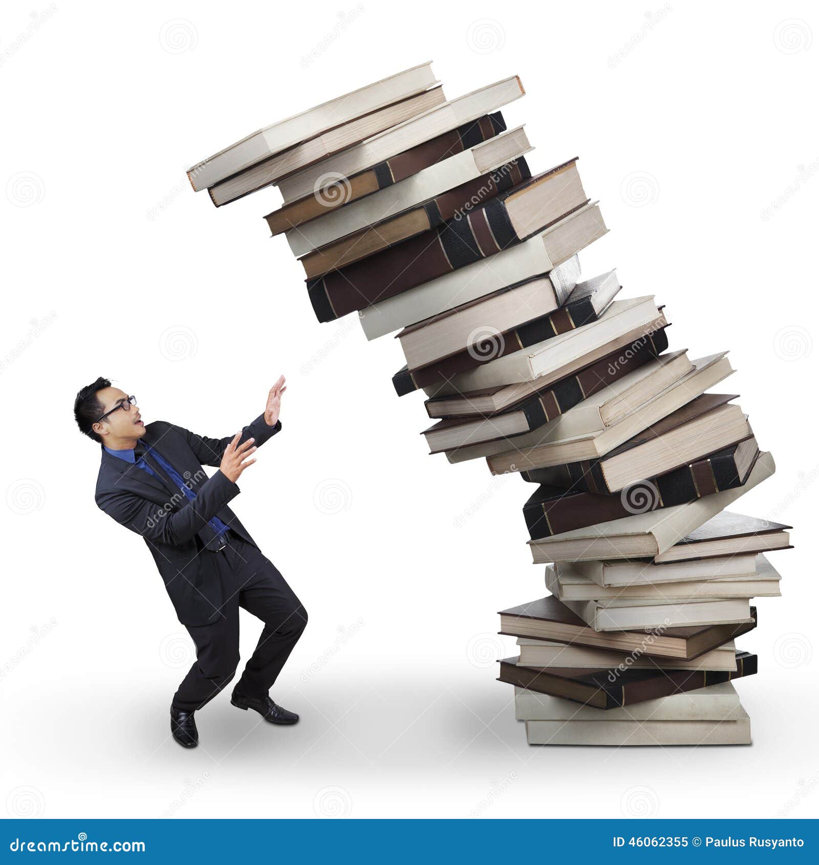 Image result for books falling on a person