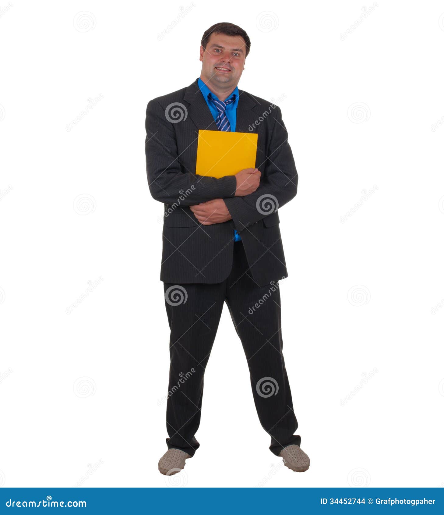Businessman and folder stock photo. Image of handsome - 34452744