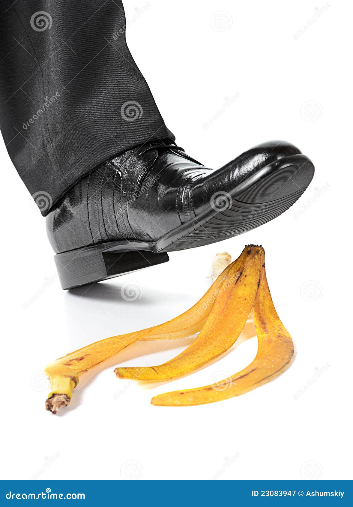 Businessman Foot on a Banana Peel Stock Image - Image of colour, skin ...