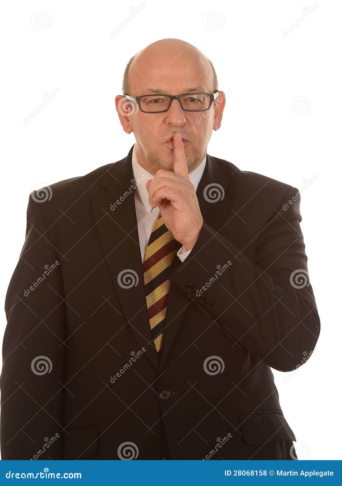 businessman gesturing quiet
