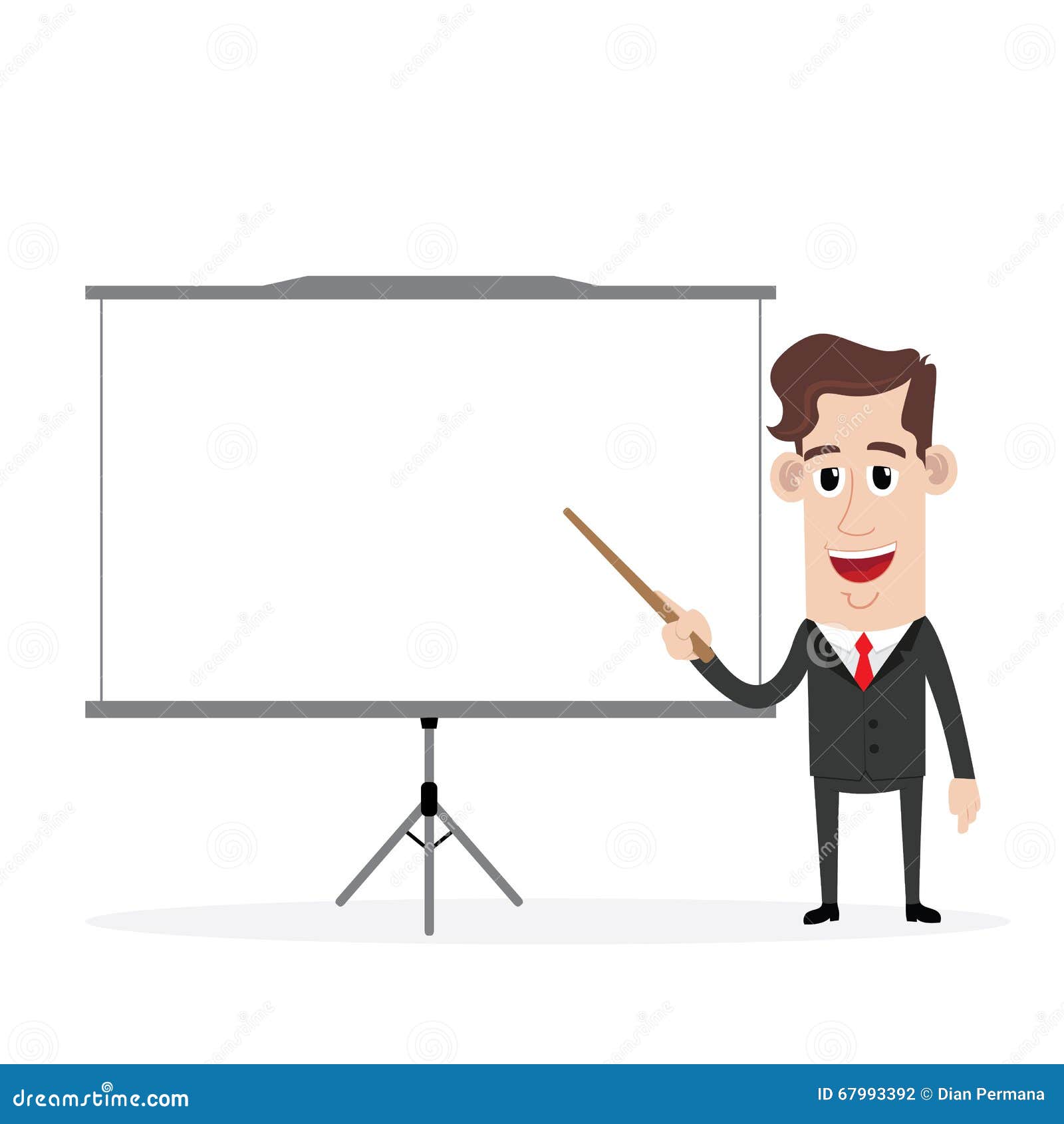 man giving presentation cartoon
