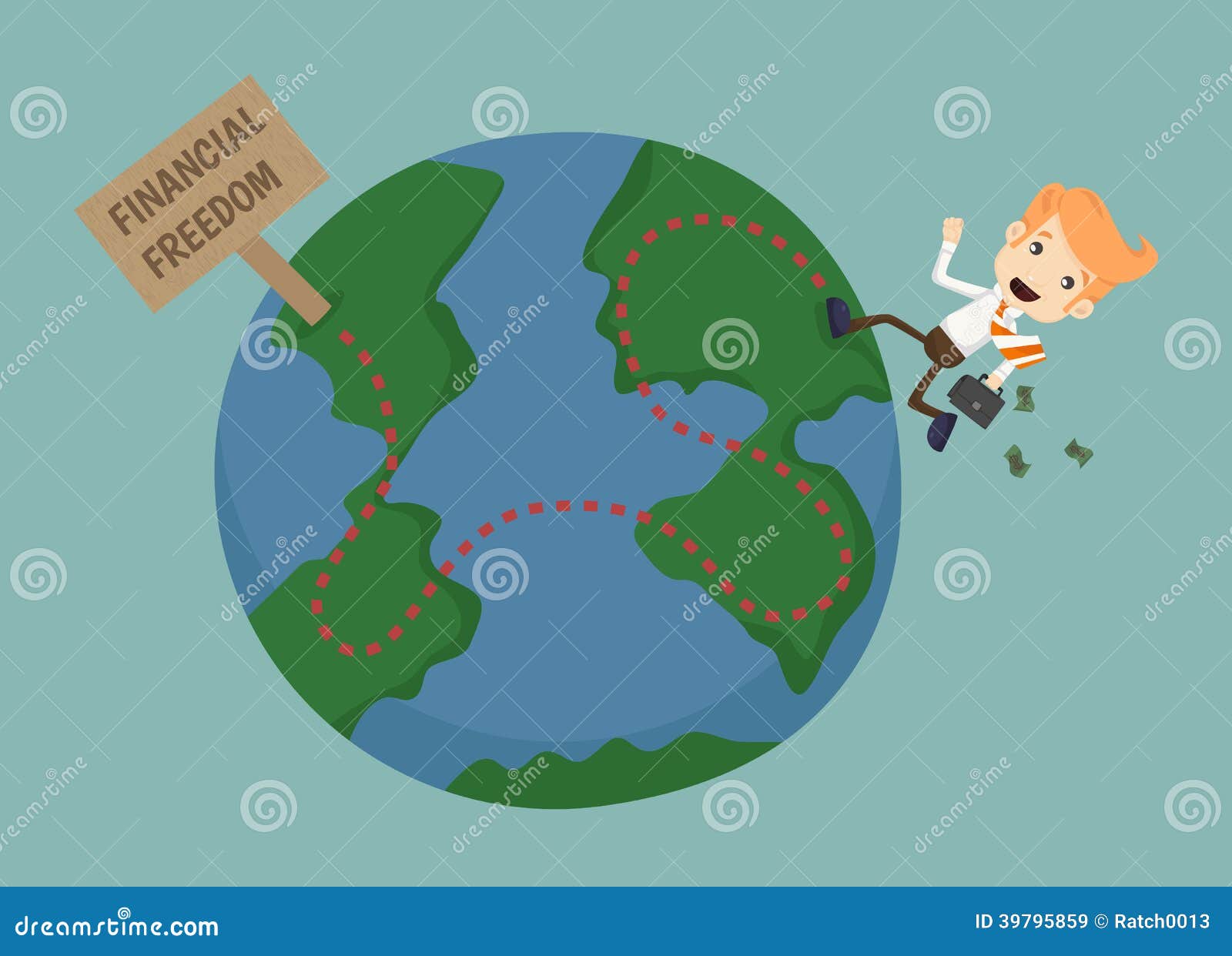 Businessman Go To Financial Freedom Stock Vector - Illustration of ...