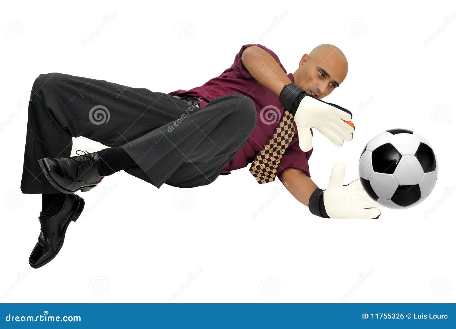 Businessman goalkeeper stock photo. Image of businessperson 11755326