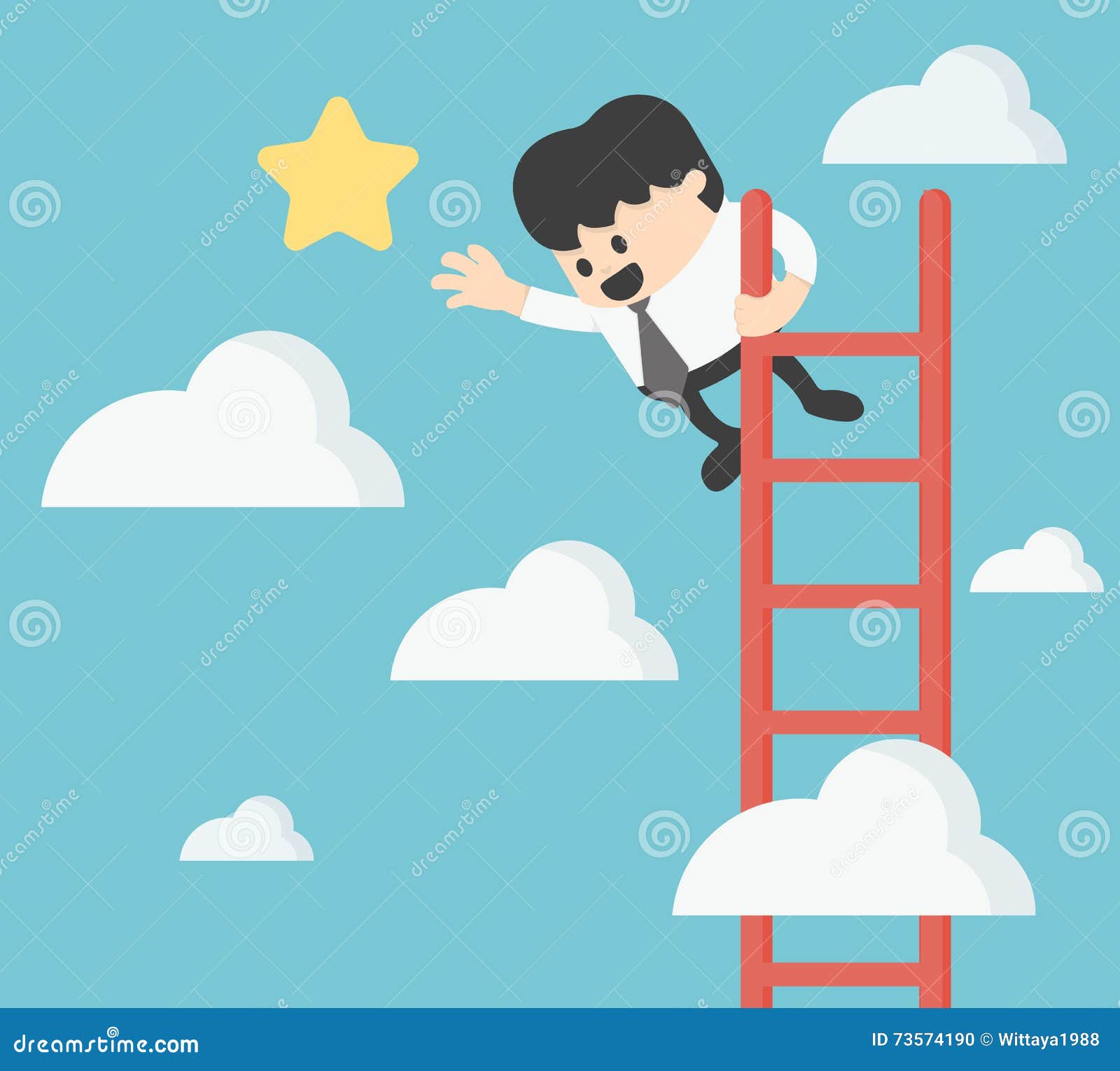 Businessman Grab Stars. Business Concept Stock Vector - Illustration of ...