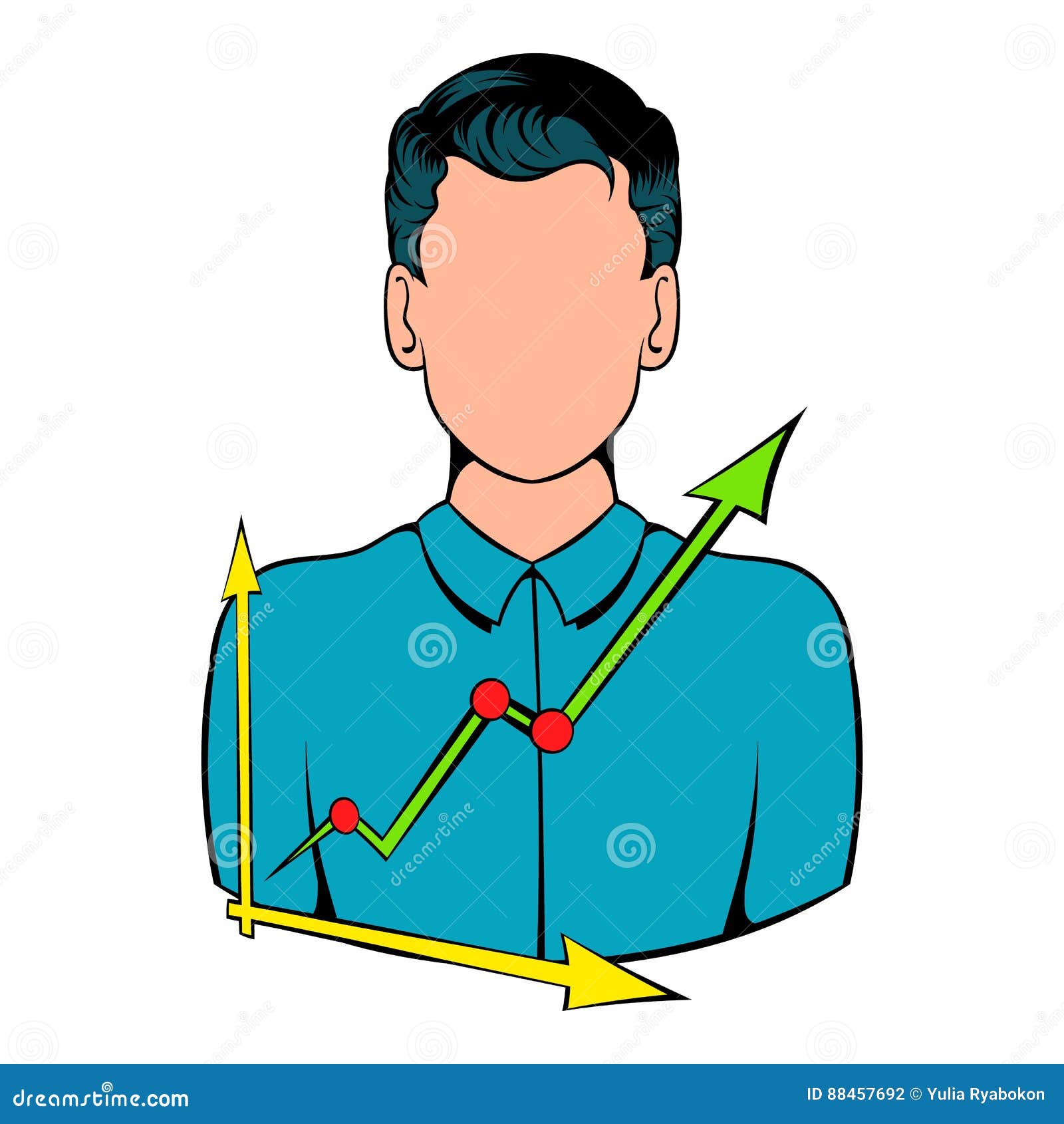 Businessman and Graph Icon Cartoon Stock Vector - Illustration of icon ...