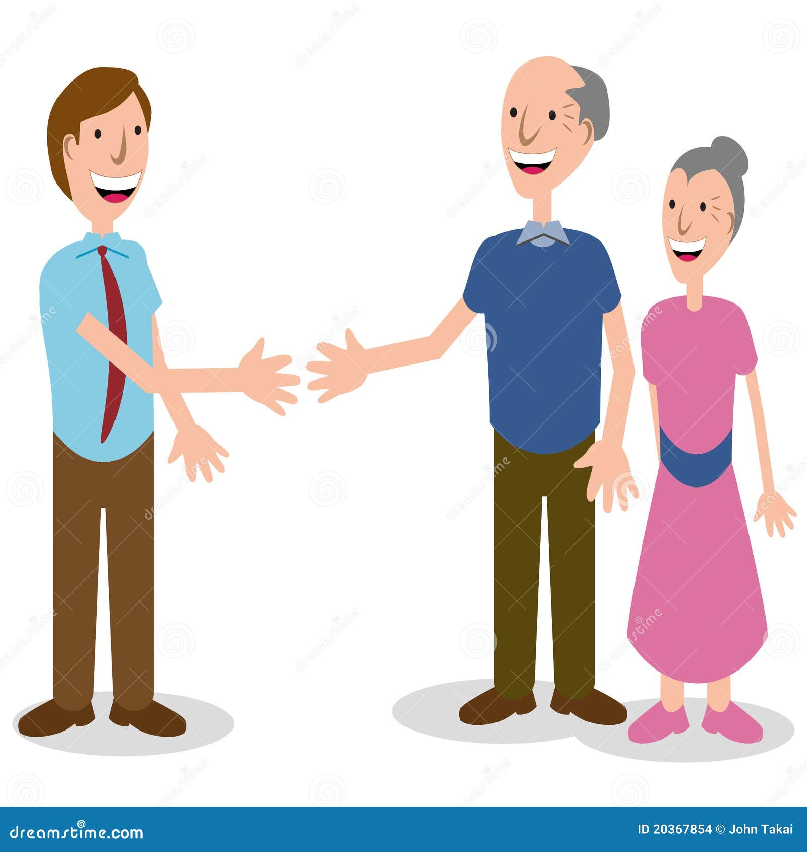 Man Businessman Greeting Smile Hand Gesture Cartoon Royalty-Free