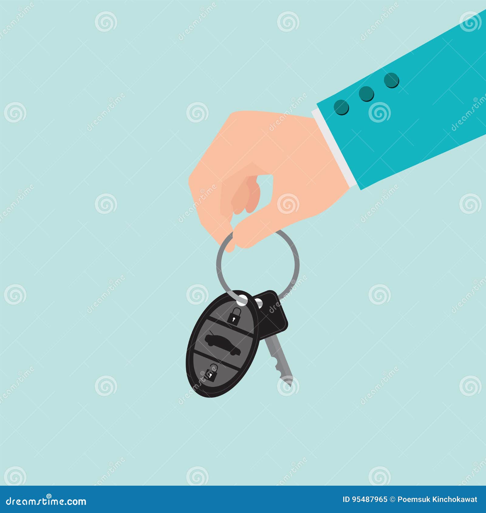 Businessman Hand Holding Car Key. Stock Vector - Illustration of ...