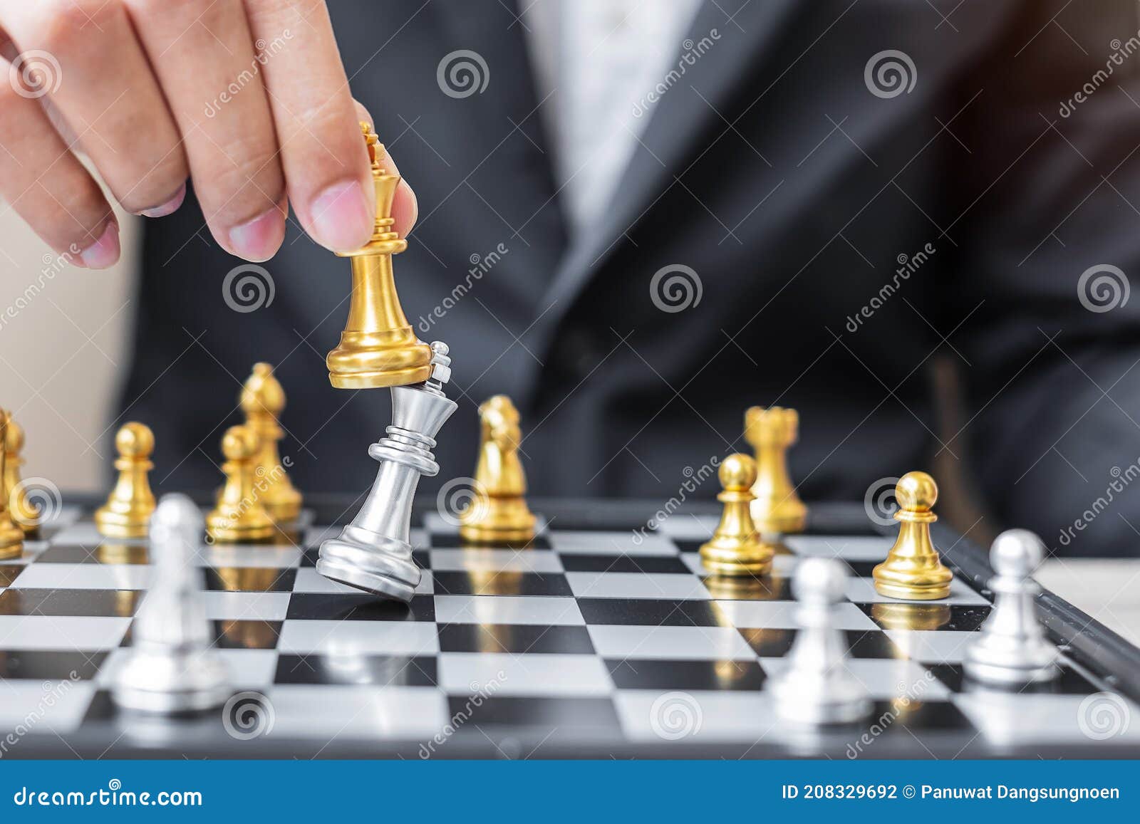 Checkmate Strategy Chess Player Or Businessman Making His