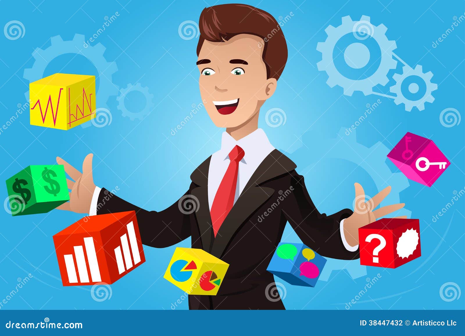 A vector illustration of businessman having an idea concept