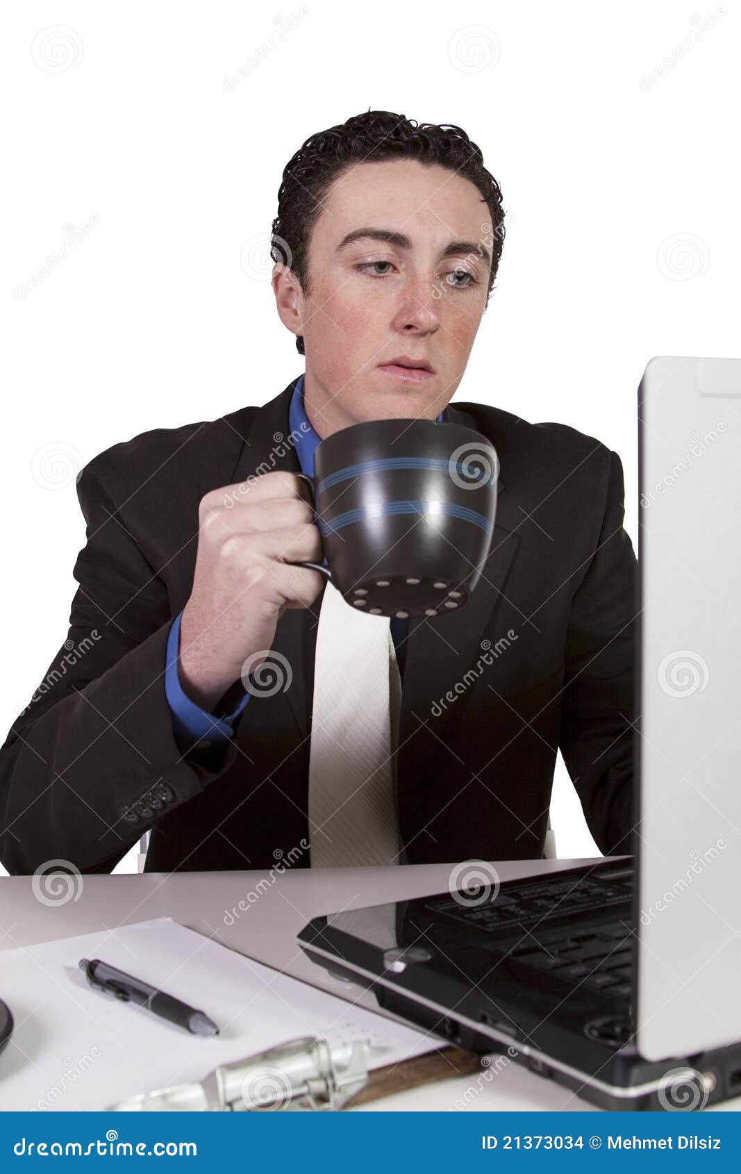 Businessman at His Desk Working Stock Photo Image of consultant