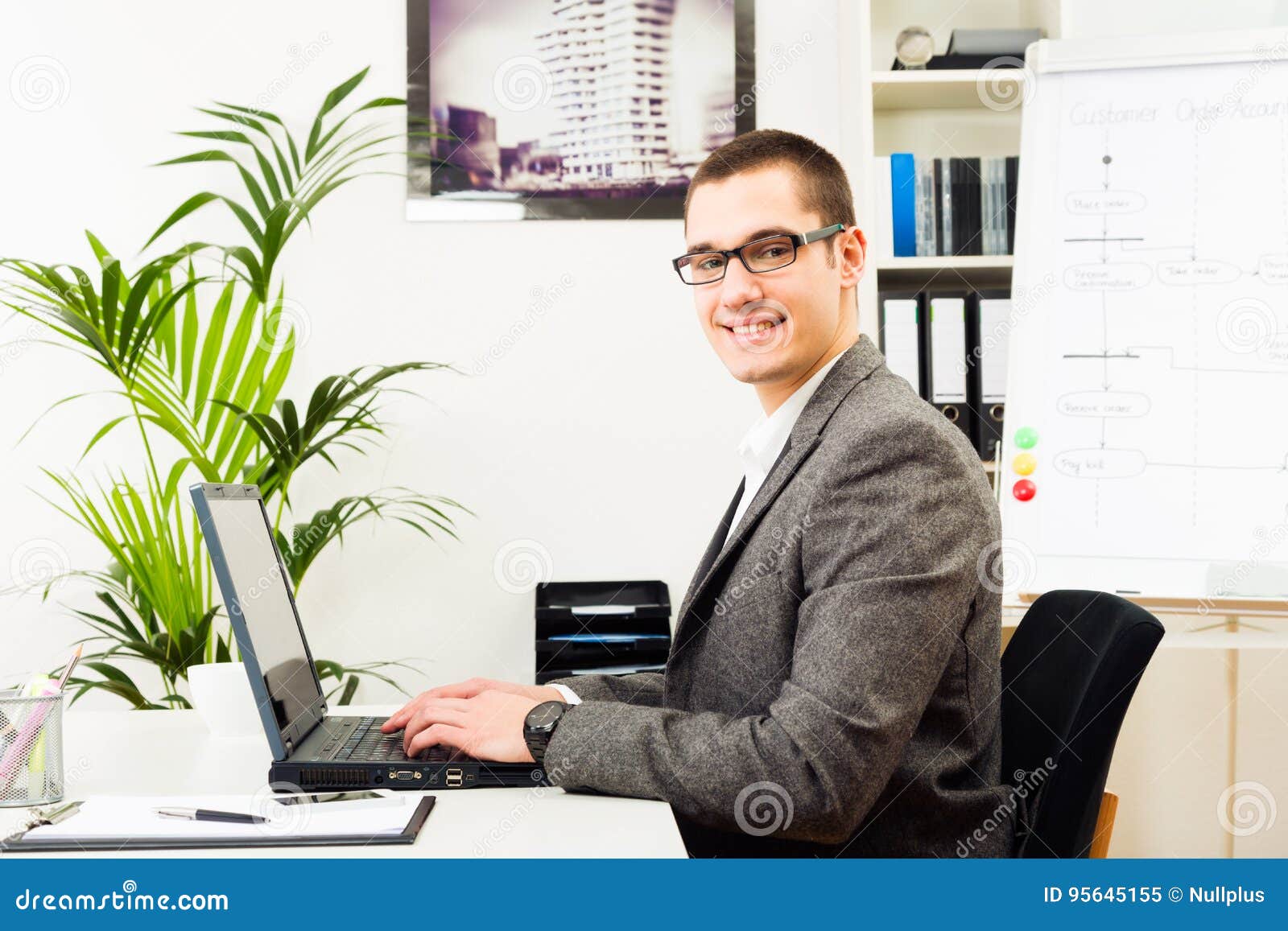 Businessman at His Desk, Working Stock Image Image of businessman