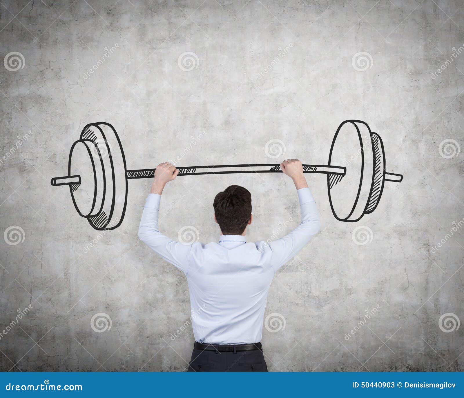 Businessman Holding Barbell Stock Image Image of professional