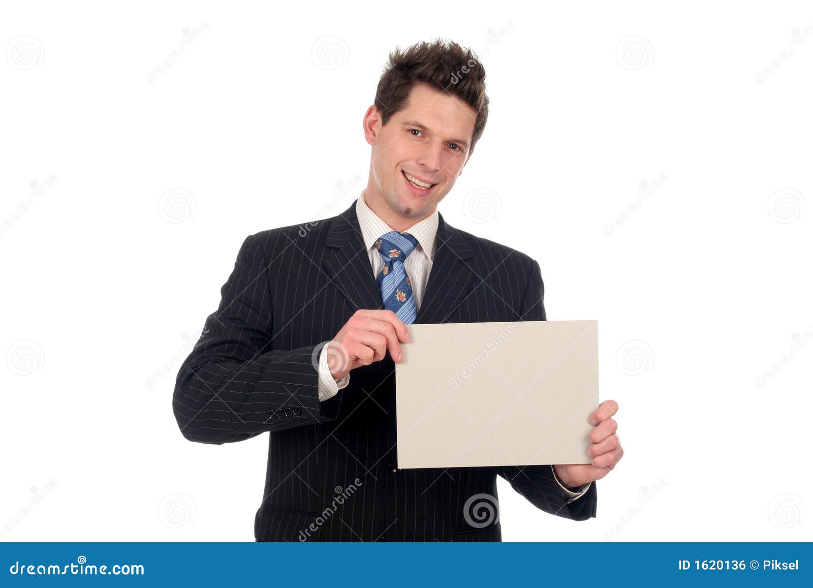 Businessman Holding Sign No Thanks Stock Photo 209566621