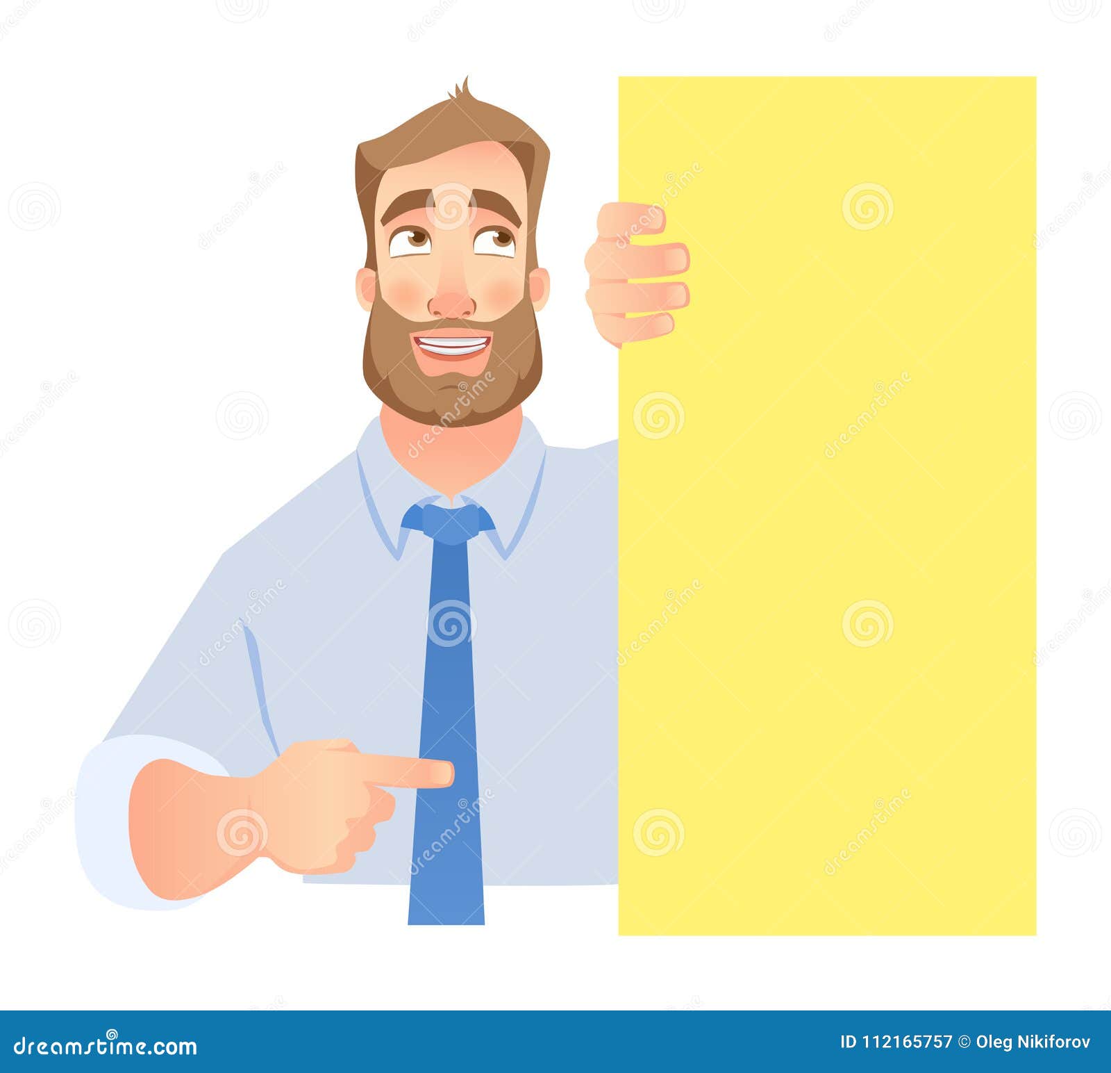 Businessman Holding Blank Signboard Stock Vector - Illustration of ...