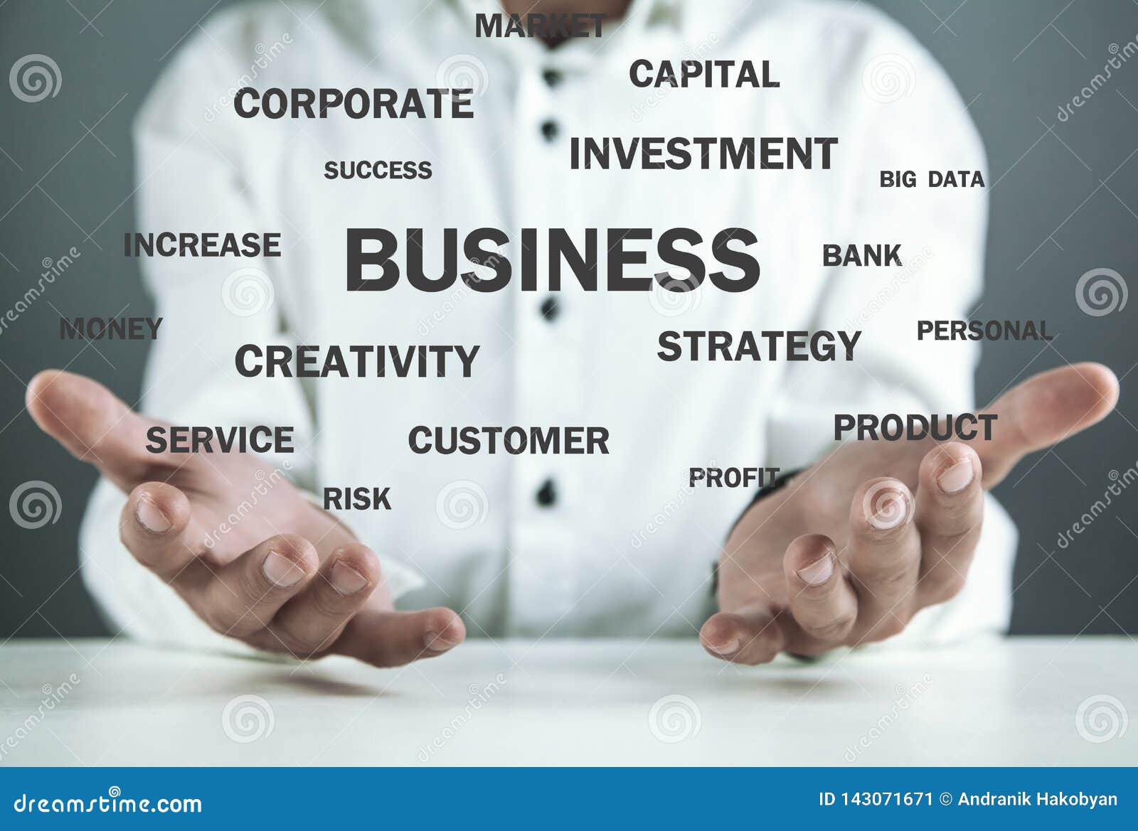 Businessman Holding Business Words. Business Concept Stock Image