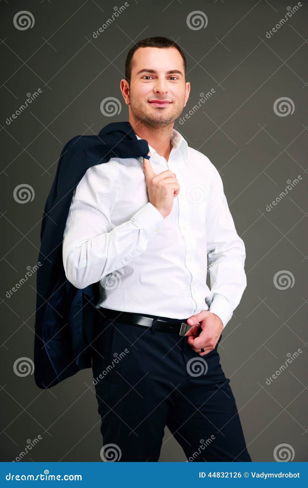 Businessman Holding His Jacket Over Shoulder Stock Photo Image of