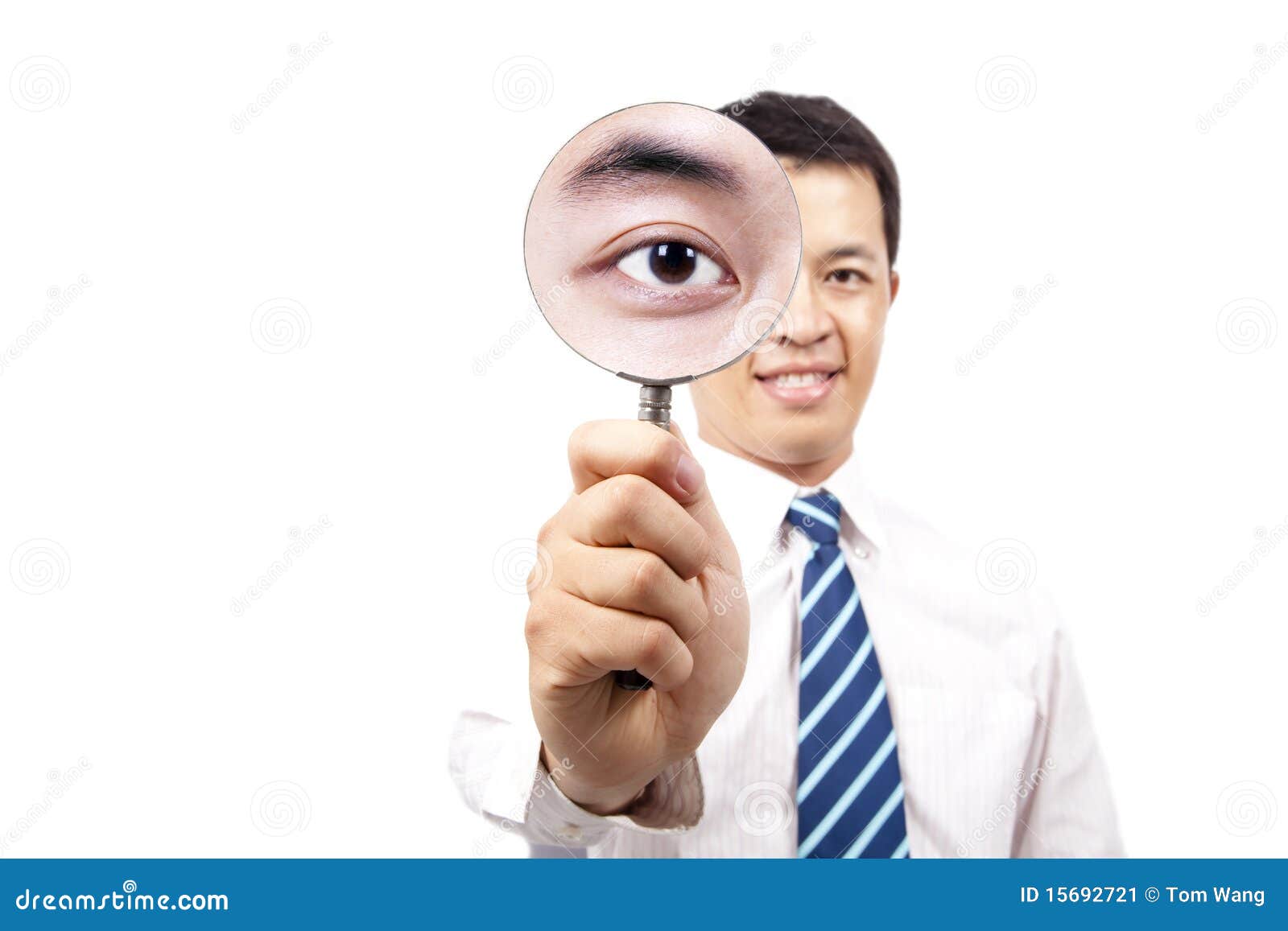 Businessman Holding Magnifier Stock Image Image of magnifier, seeker