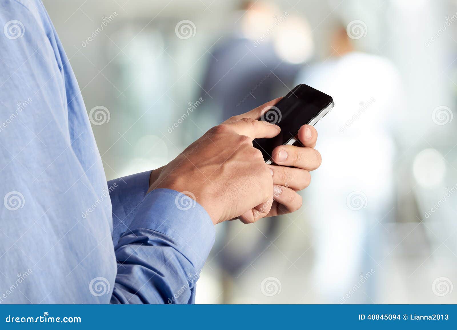 Businessman Holding the Mobile Smart Phone Stock Photo - Image of email ...