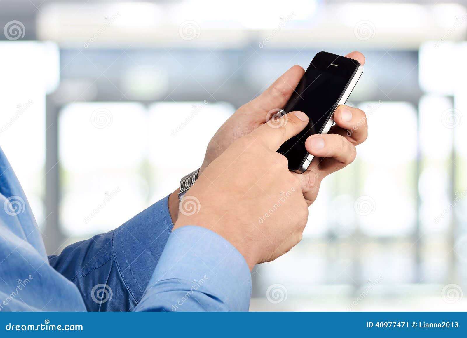 Businessman Holding the Mobile Smart Phone Stock Image - Image of ...