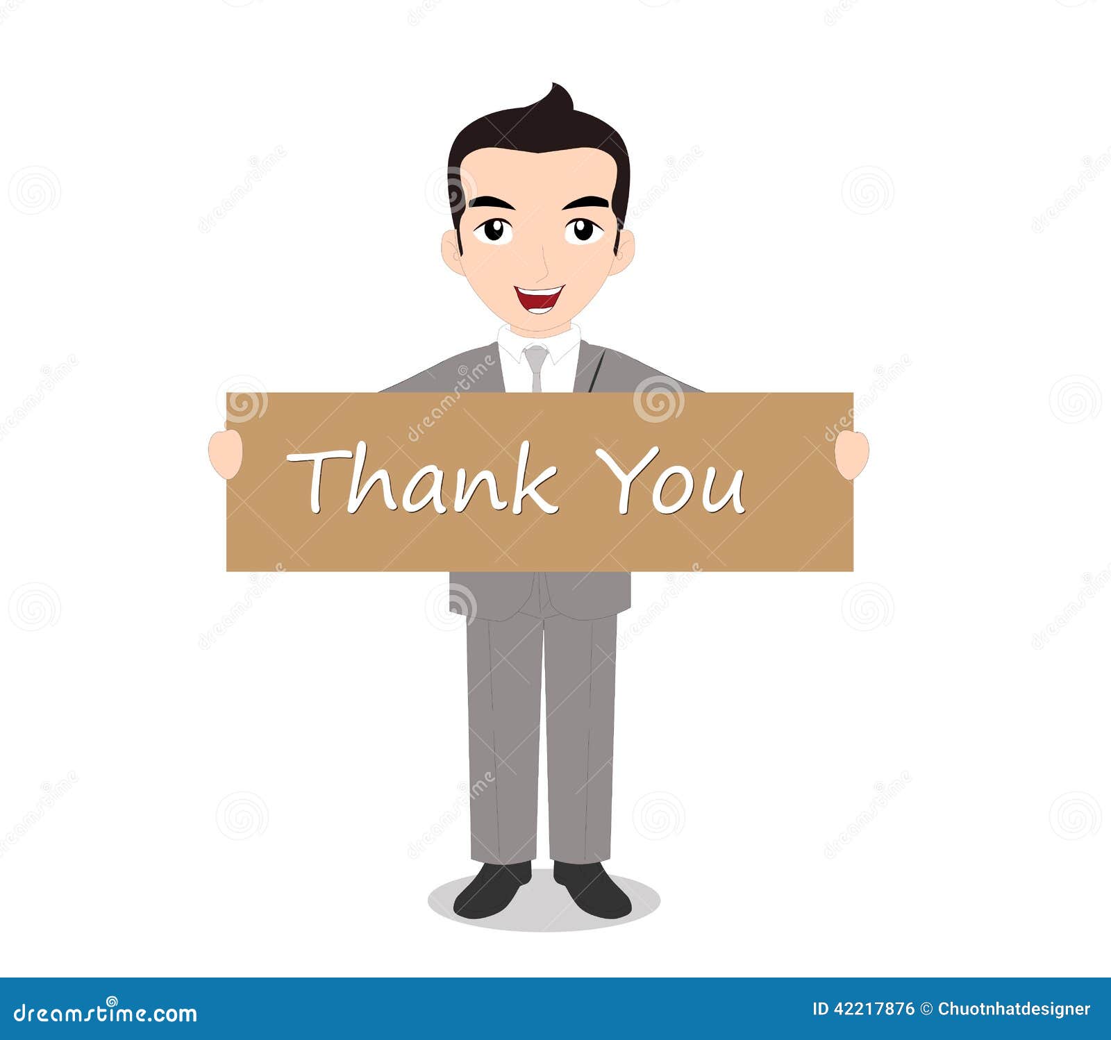Businessman Holding Thank You Stock Illustration - Illustration of ...
