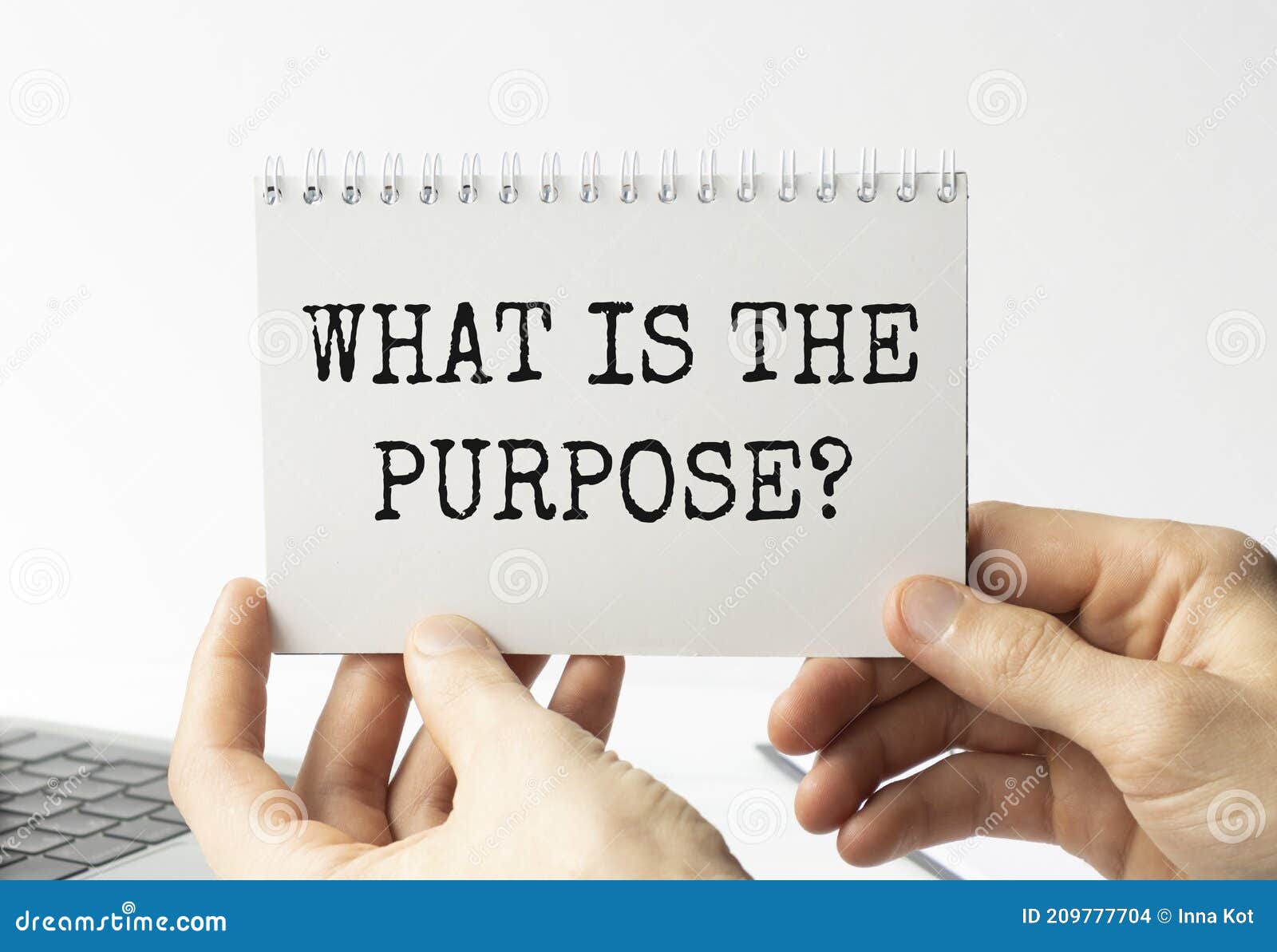 Holding WHAT is the PURPOSE Message Card Stock Photo Image of