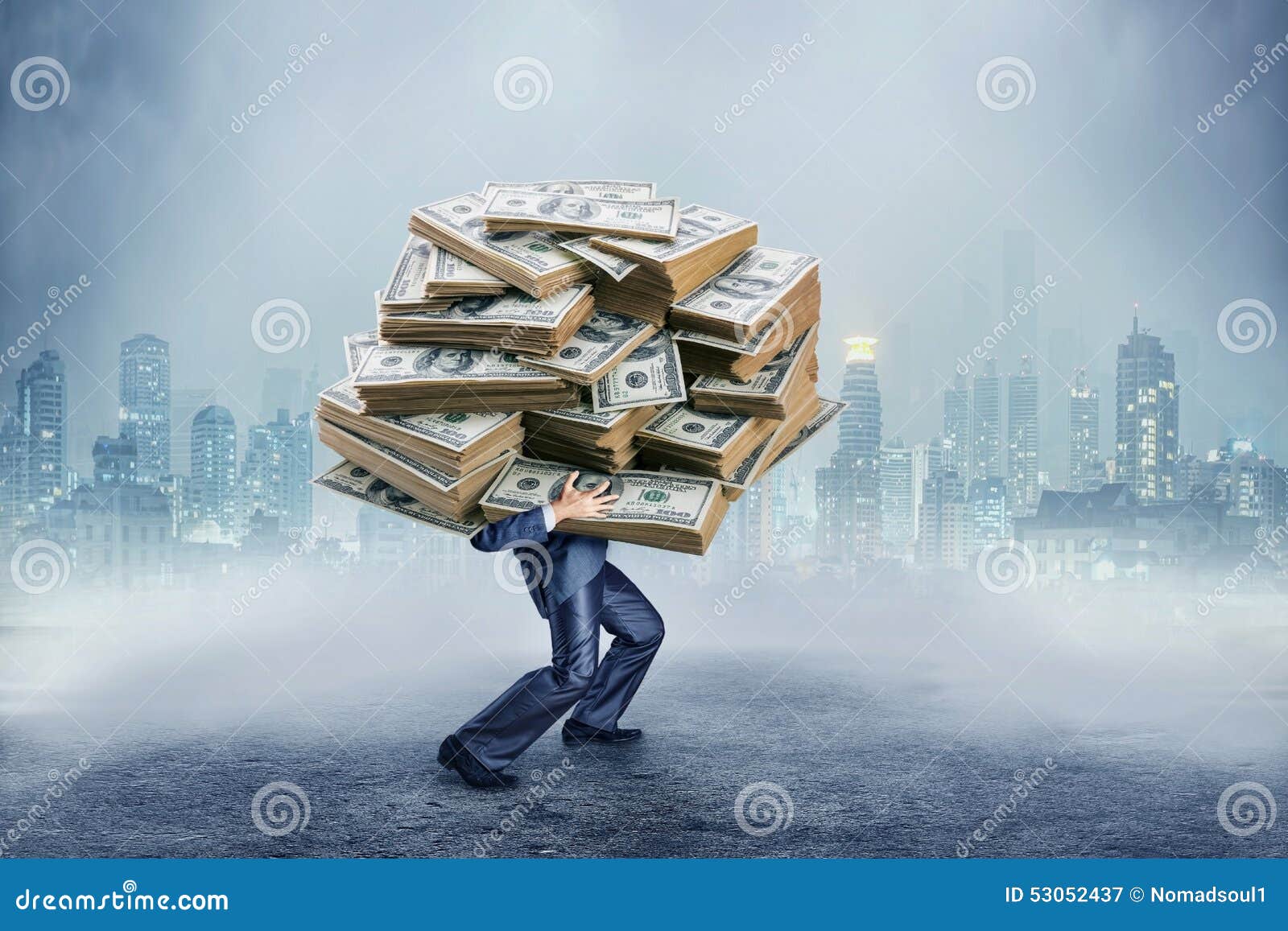 Businessman With Huge Amount Of Money Stock Image Image Of Lifestyle Dream