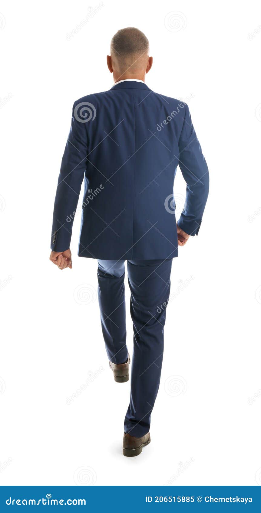 Businessman Imitating Stepping Up on Stairs Against White Background ...