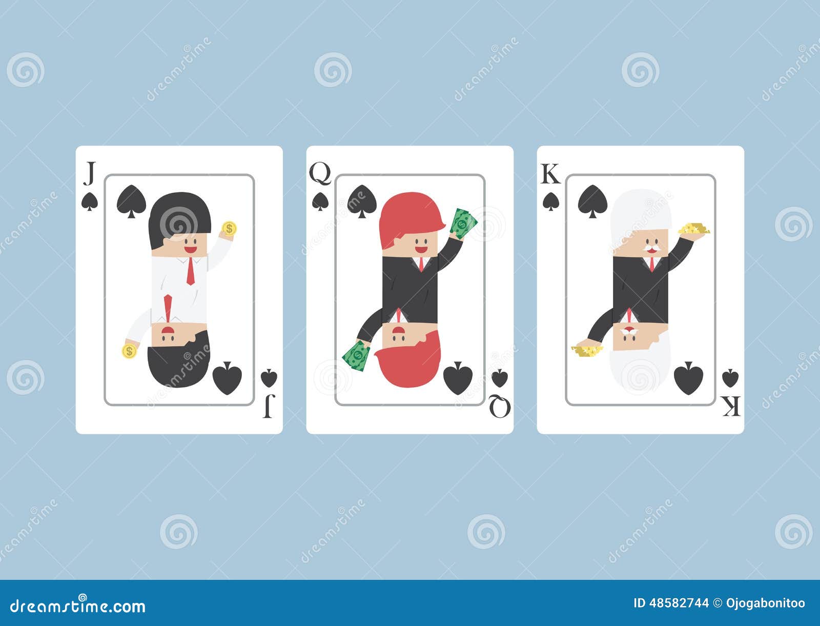 Businessman On Jack, Queen, King, Playing Card Stock ...