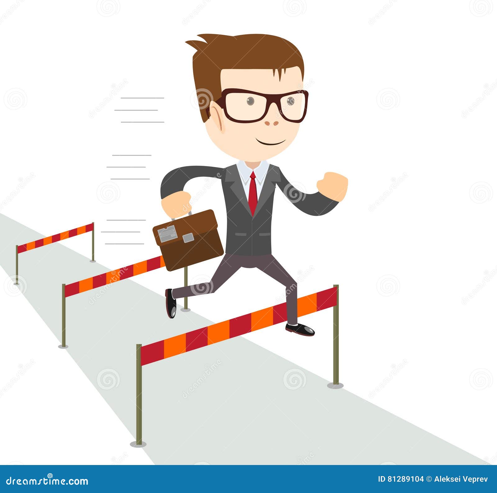 Businessman Jumping Over Hurdles. Stock Vector - Illustration of  competitive, advantage: 81289104