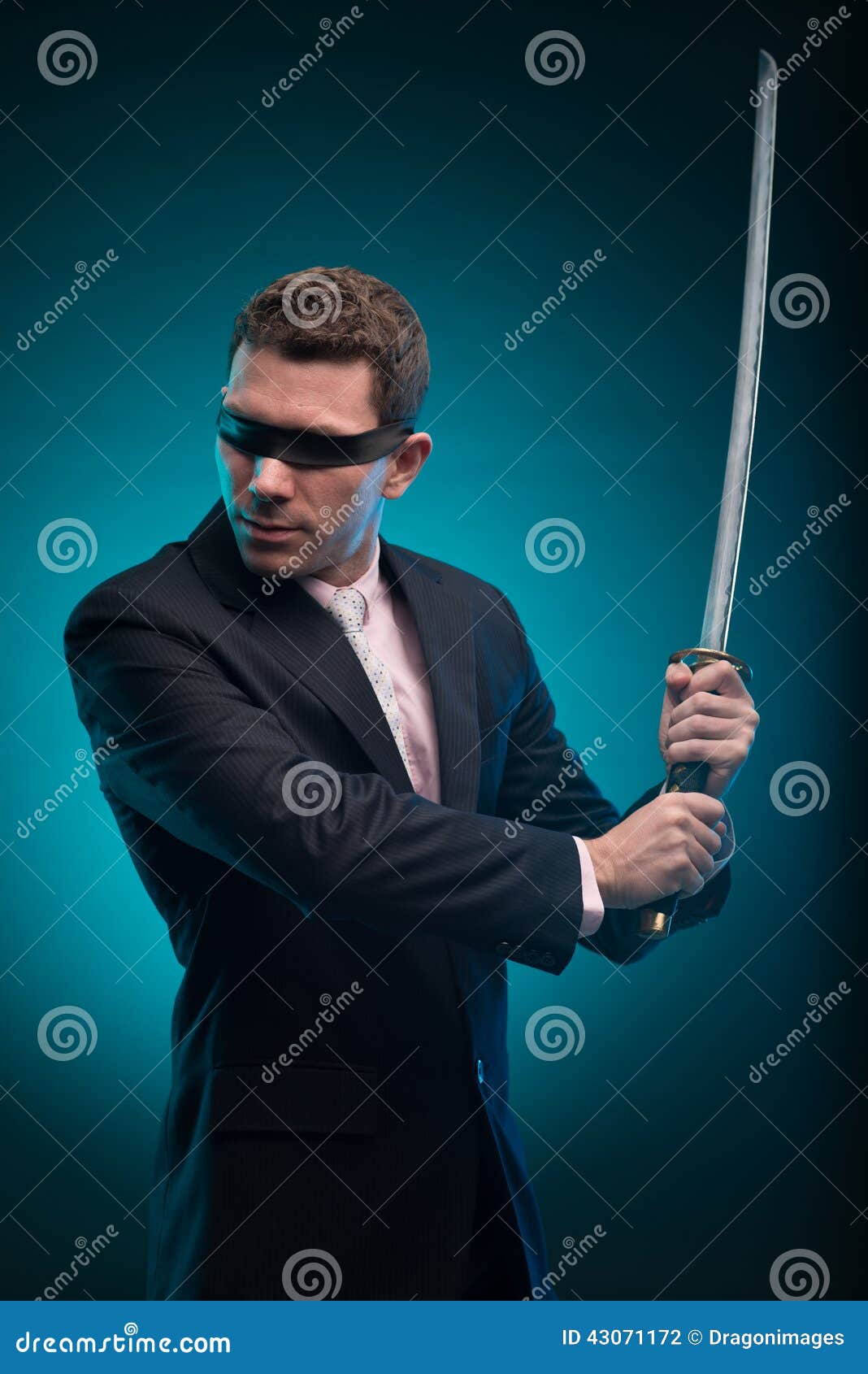 Businessman with Katana Sword Stock Photo Image of formal, fighter