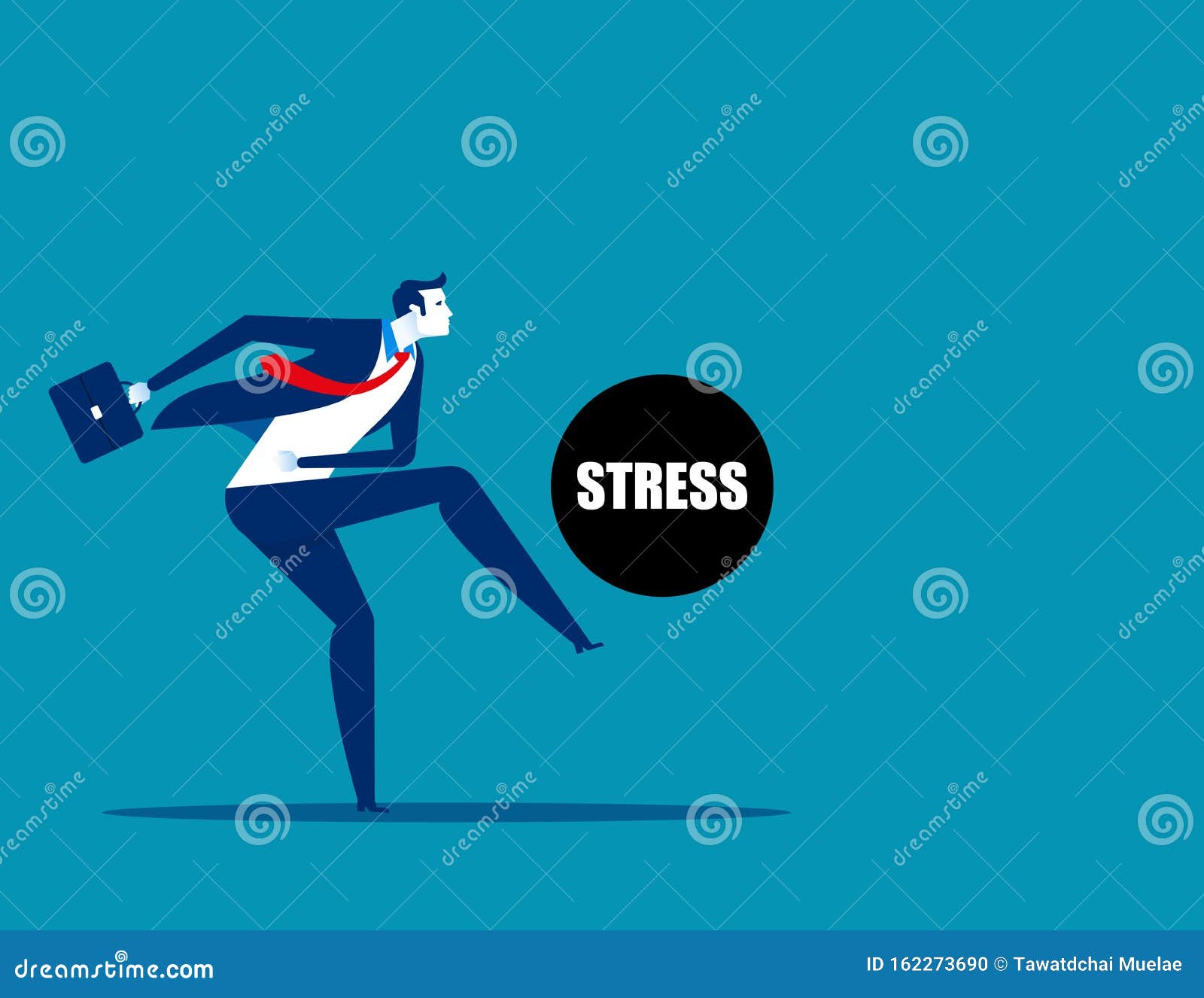 Businessman Kicking Stress. Concept Business Vector, Hard Work