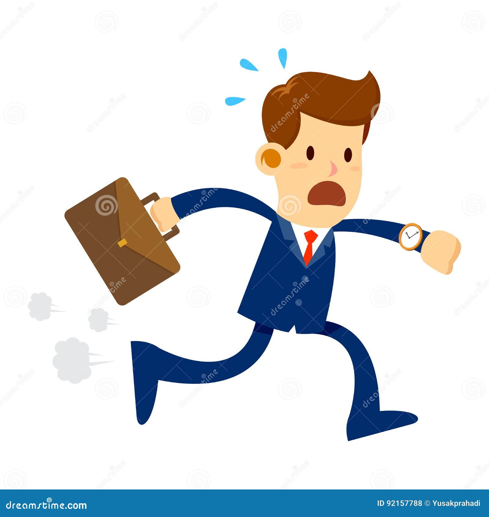 Businessman Is Late Time Cartoon Vector | CartoonDealer.com #28252529