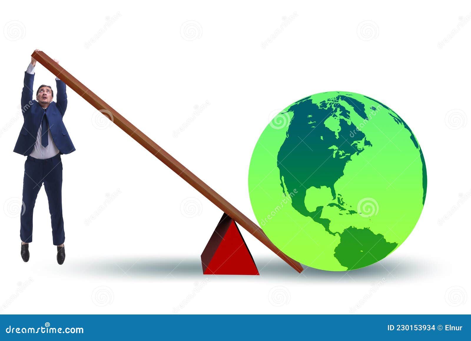 Businessman Lifting the Earth in Challenge Concept Stock Illustration Illustration of