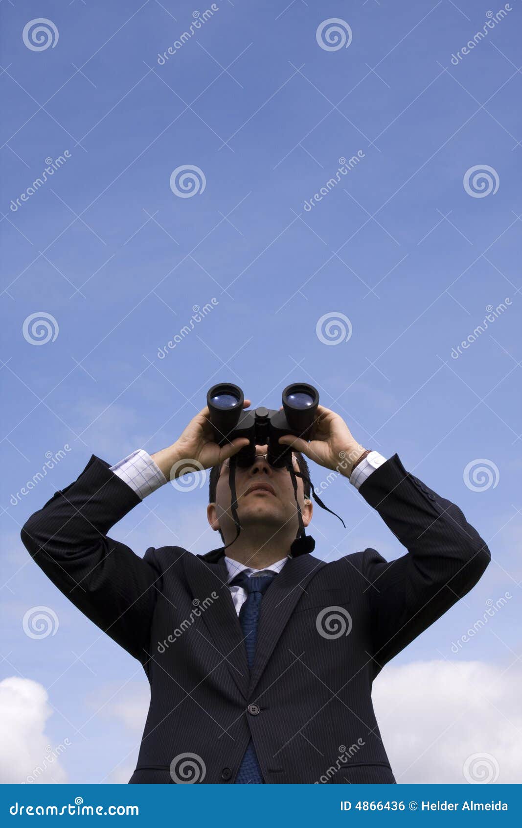 Businessman Looking through Binoculars Stock Photo Image of predict