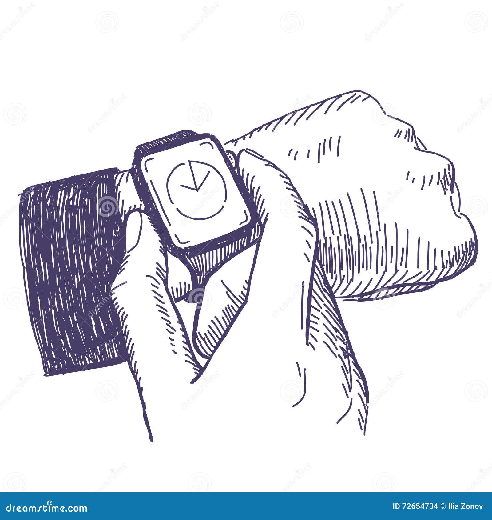 Businessman Looking at the Hand Watch Stock Vector Illustration of