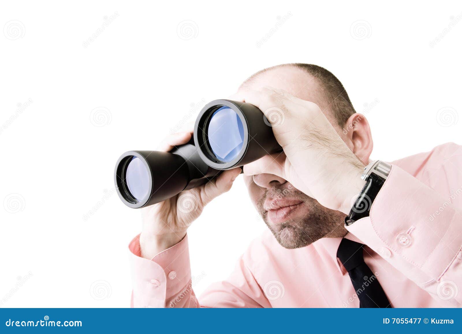 Businessman Looking For New Ways Stock Image Image of glasses, field 7055477