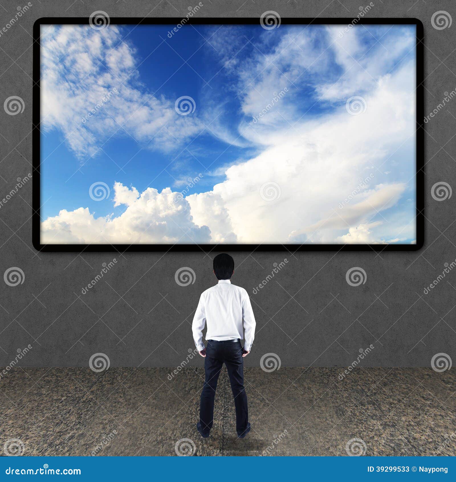 Businessman Looking at TV Screen Stock Image Image of smart, looking