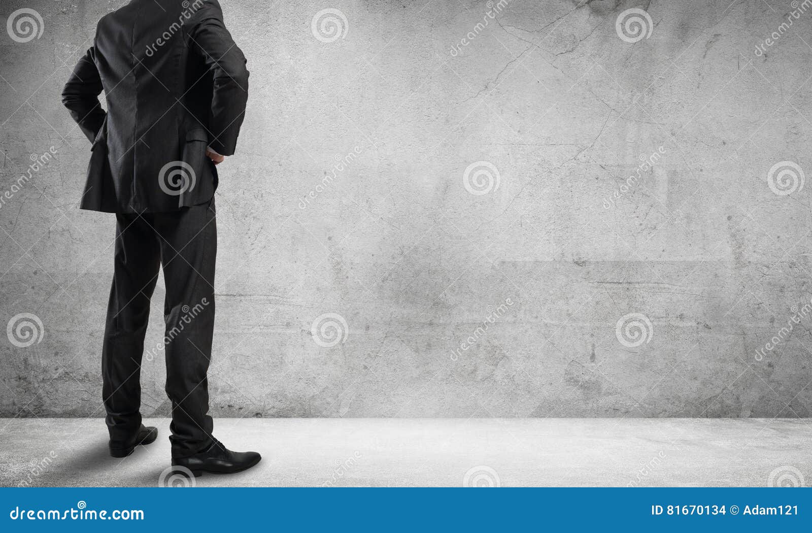 Businessman Looking at Wall Stock Photo - Image of businessman, cement ...