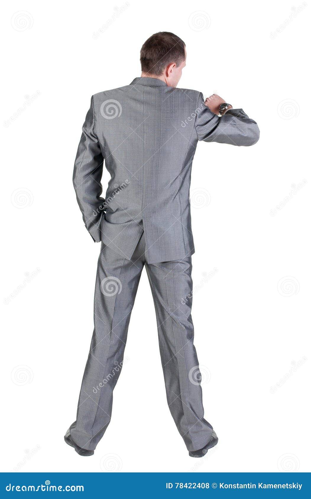 Businessman Looks Ahead. Rear View Stock Photo - Image of career ...