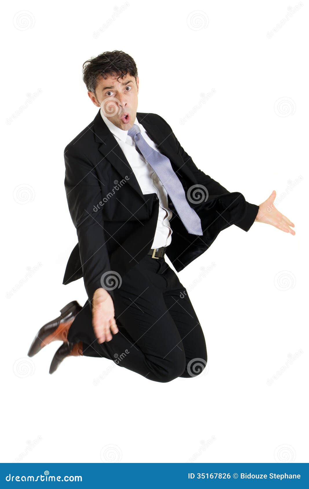 businessman making an imploring gesture