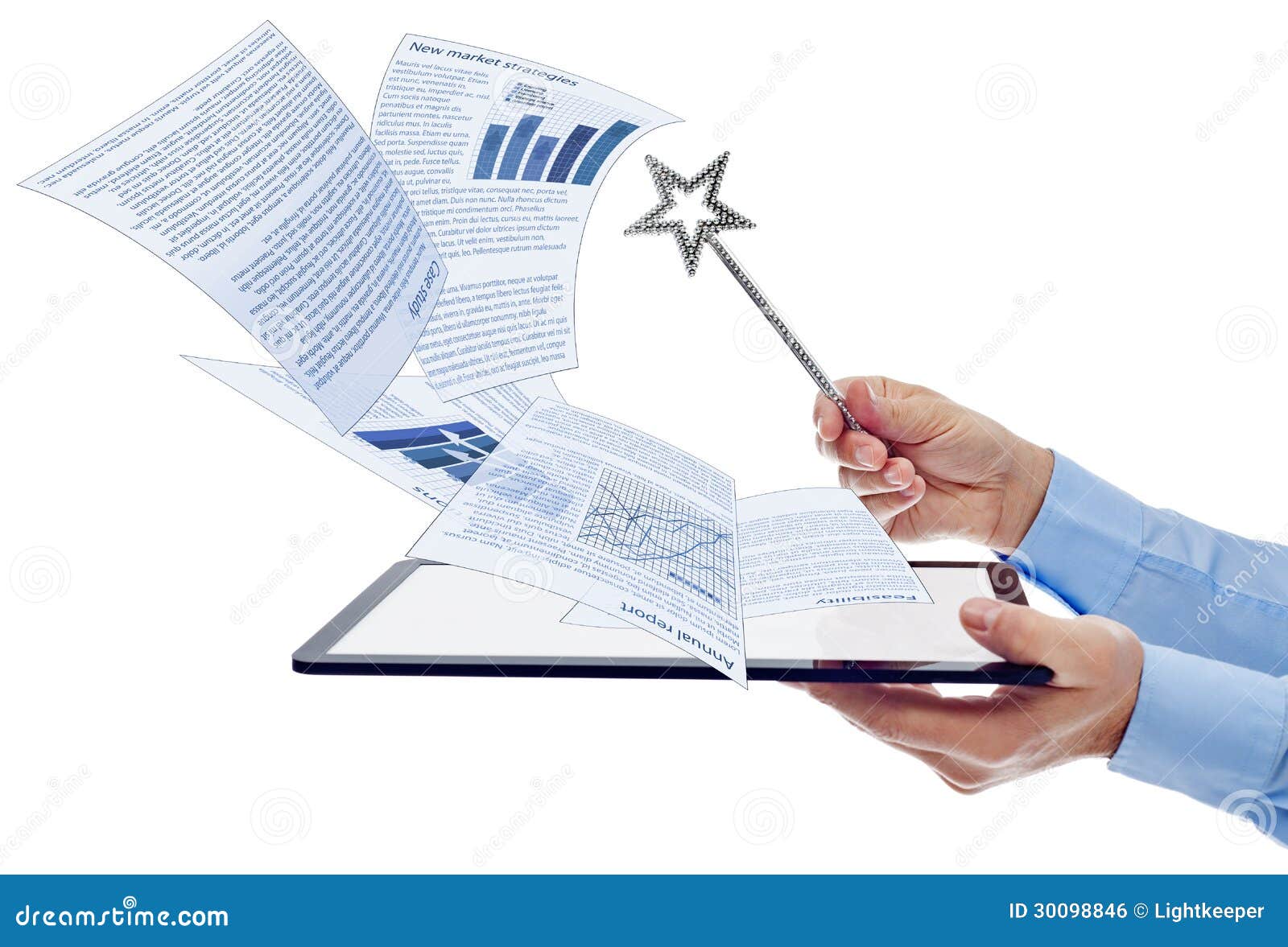 businessman managing electronic documents