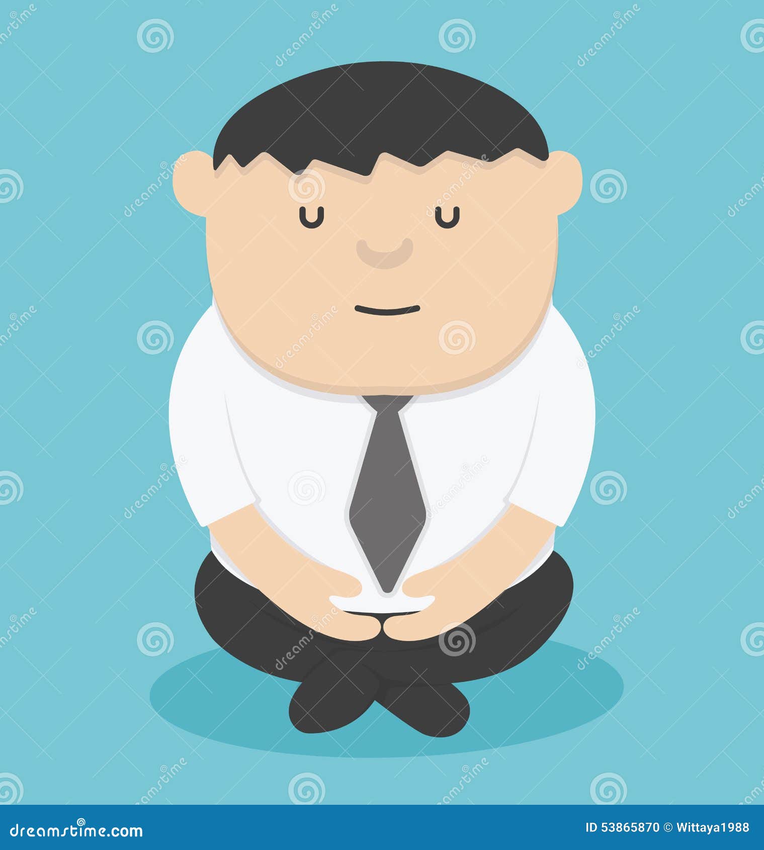 Businessman Meditating Cartoon Stock Vector - Illustration of worker