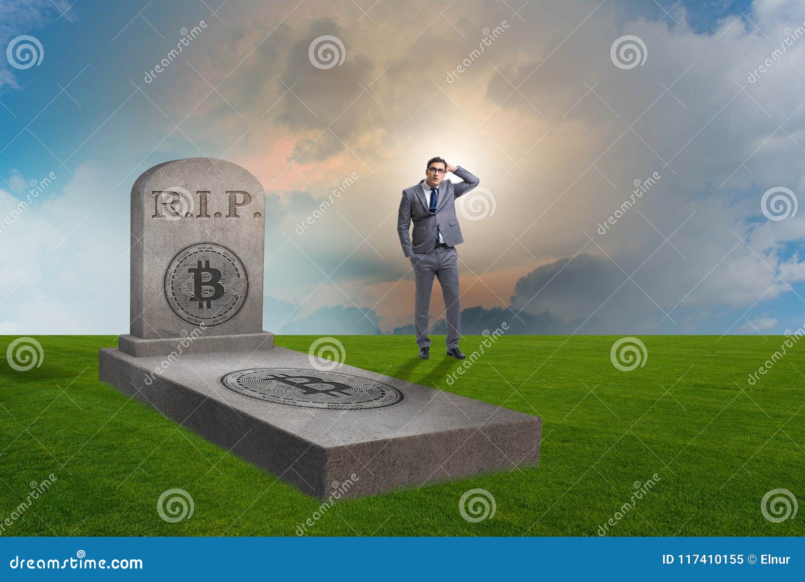The Businessman Mourning the Demise and Death of Bitcoin Stock Image -  Image of bitcoin, digital: 117410155