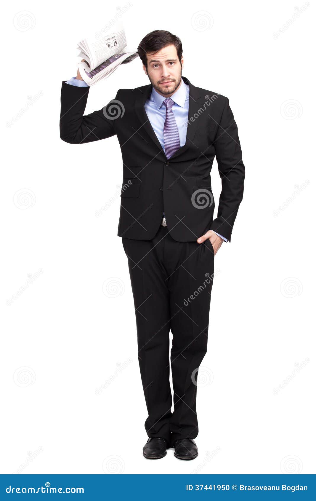 Businessman with no idea stock photo. Image of news, friendly - 37441950